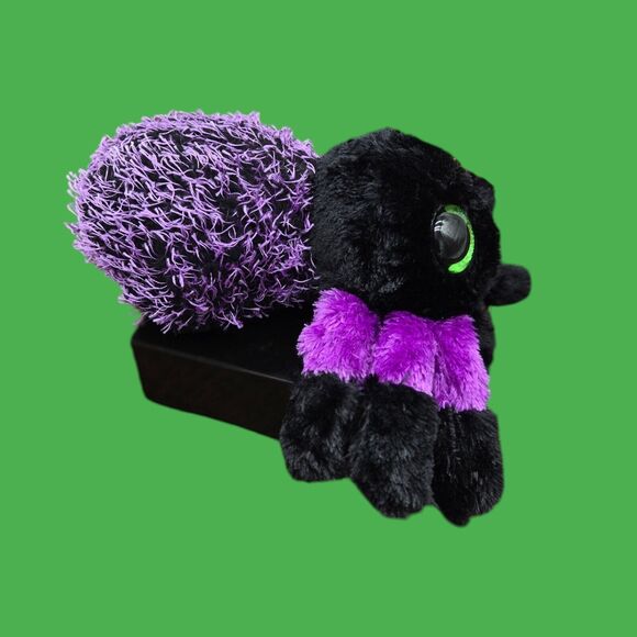 2017 Ty Beanie Boos Creeper 6" Halloween Black & Purple Spider Plush with Tags - Picture 3 of 8